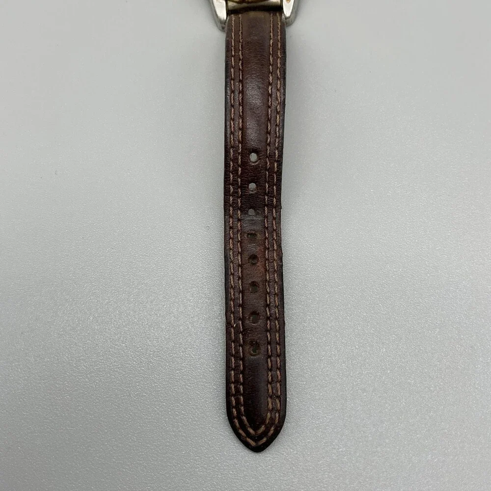 Vintage Pulsar Womens Watch 28mm Green Dial Brown Leather Diver Date New Battery